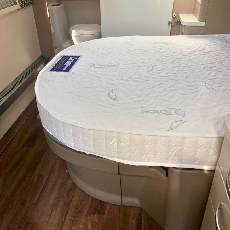 Real customer photo — Swift Sterling 580 Island Bed, fitted with our 8