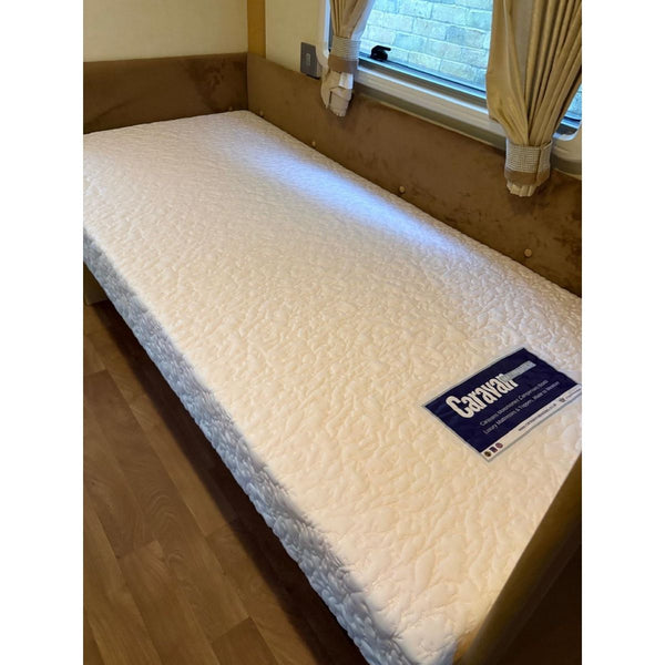 Vanmaster Single Motorhome Mattress fitted inside the bedroom.