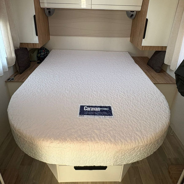 Fiat Pilote P650c Motorhome Mattress fitted inside the bedroom.