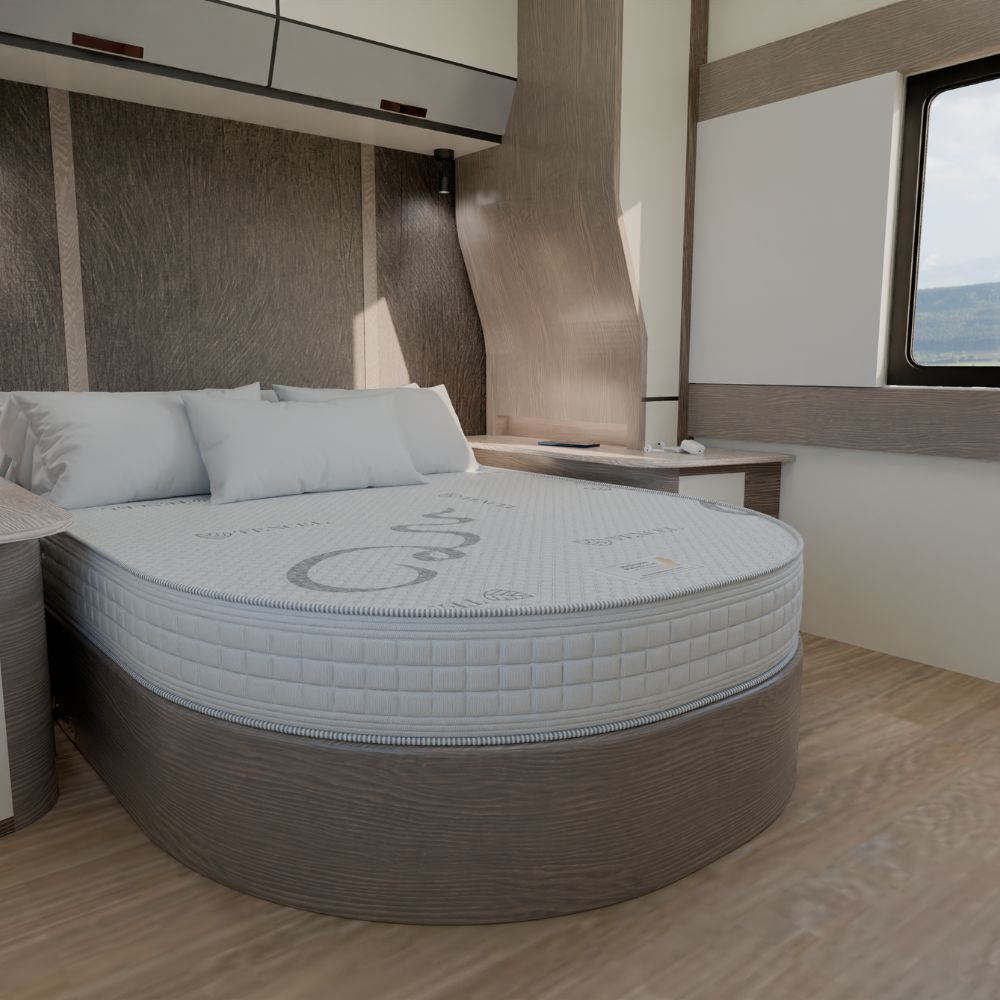 Hybrid Pocket Spring: Two-Piece Island + Bolster Caravan Mattress