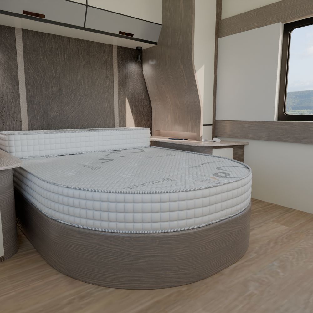 Hybrid Pocket Spring: Two-Piece Island + Bolster Caravan Mattress