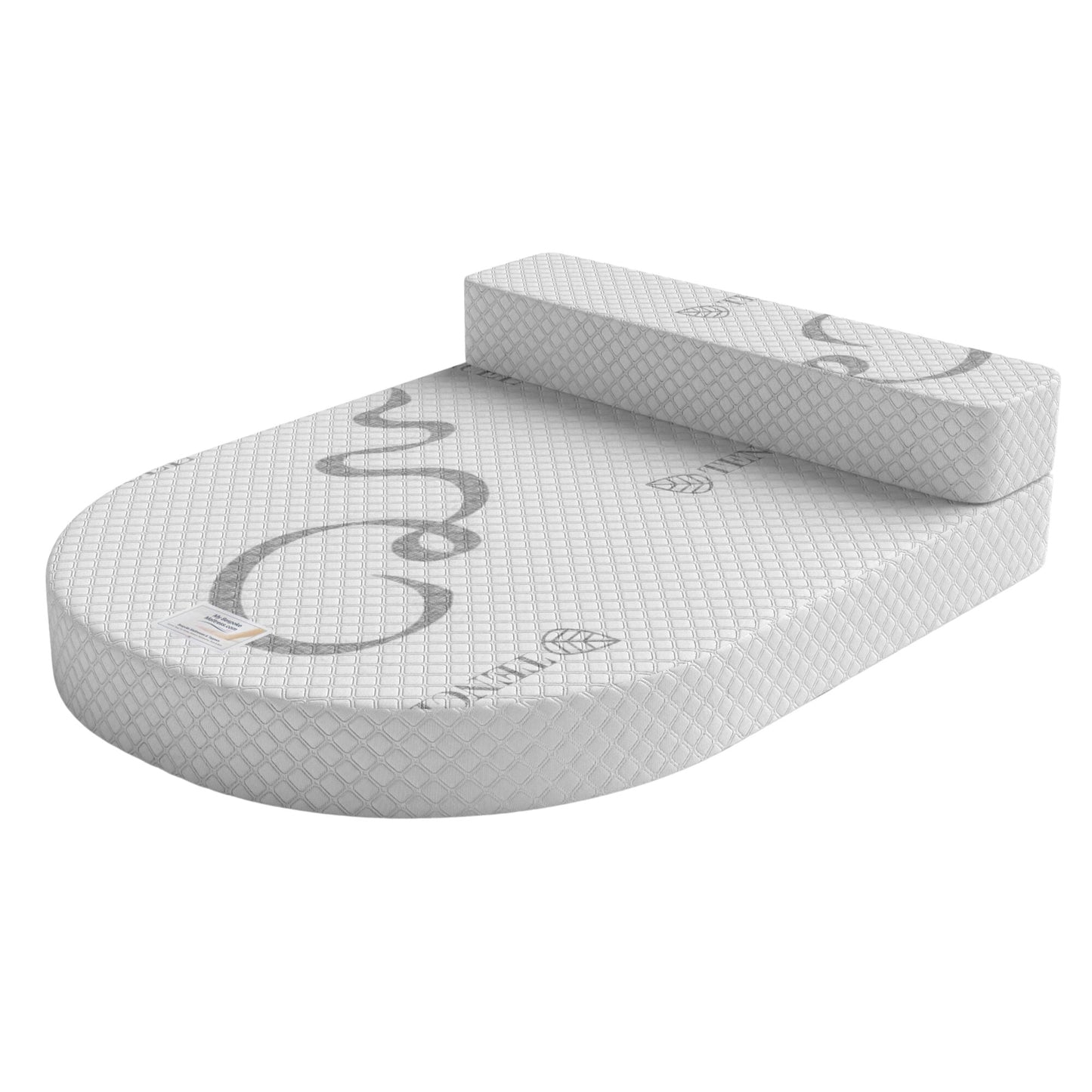 Memory Foam: Two-Piece Island, Curved Corners + Foot End Bolster Caravan Mattress