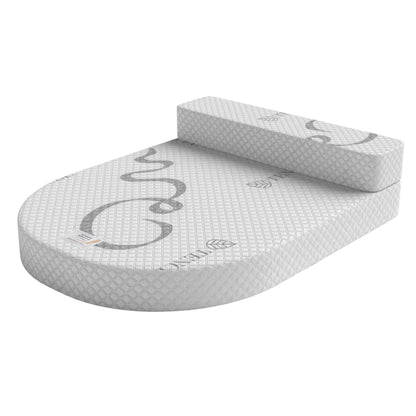 Memory Foam: Two-Piece Island, Curved Corners + Foot End Bolster Caravan Mattress