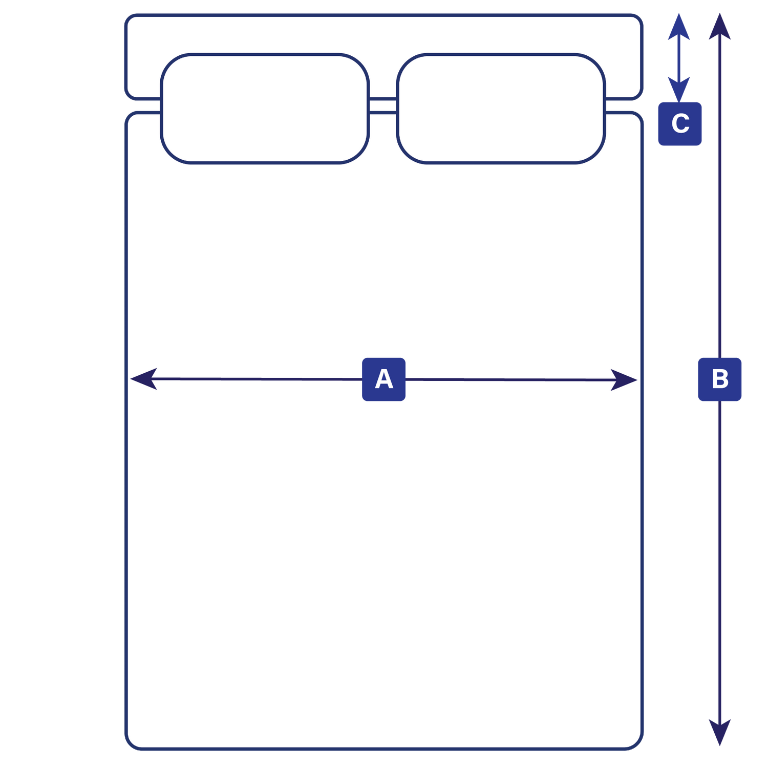 Custom Island Bed Memory Foam Topper Curved Corners, Tencel, Caravan
